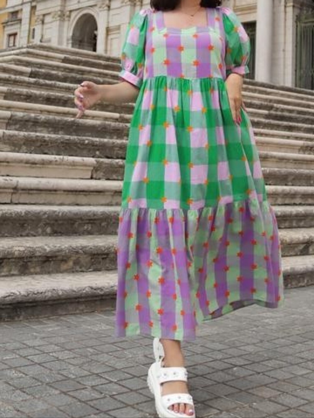 Collusion gingham midi dress - 12